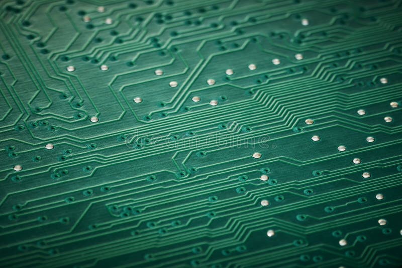 Integrated circuit board macro stock photos