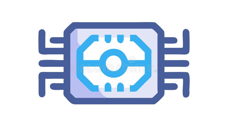 Integrated Circuit Board: Processor and Computing Power, vector design Generative AI royalty free illustration