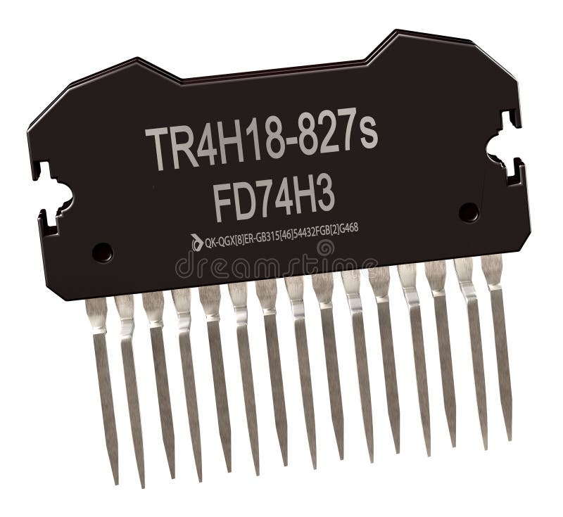 Integrated circuit of digital computer parts. Logic electronic micro chip. royalty free stock photo