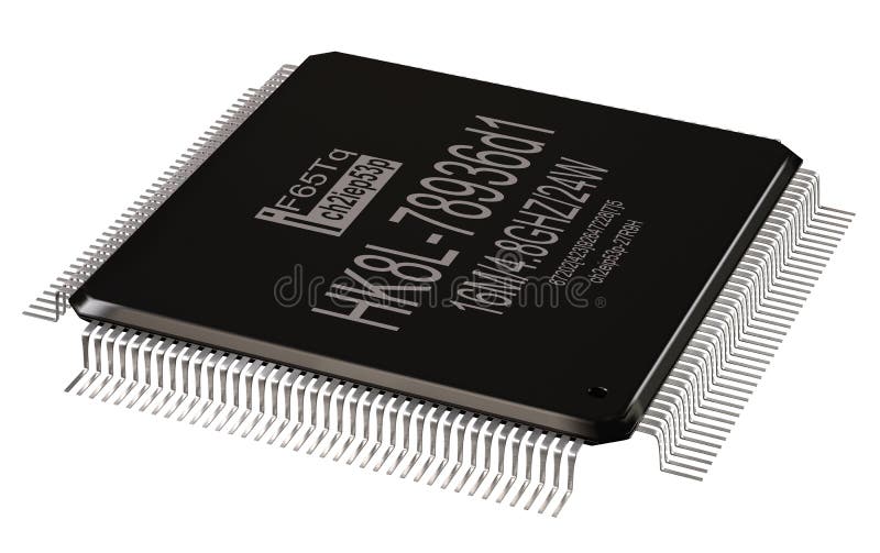 Integrated circuit or lowpass micro chip and new technologies on isolated. stock image