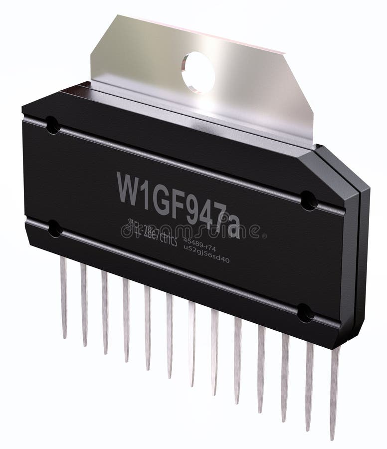 Integrated circuit or micro chip isolated. Computer parts artificial intelligence. royalty free stock photo