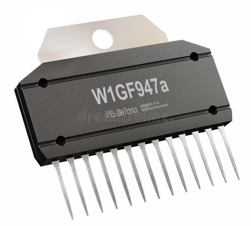 Integrated circuit or micro chip and new technologies on isolated. royalty free stock photo