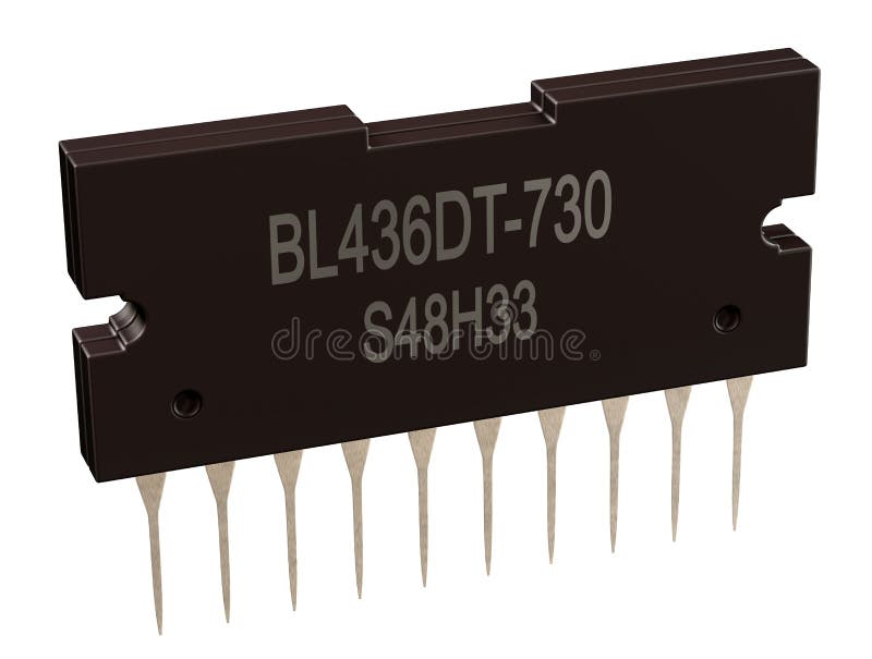 Integrated circuit or micro chip and new technologies on isolated. stock photo