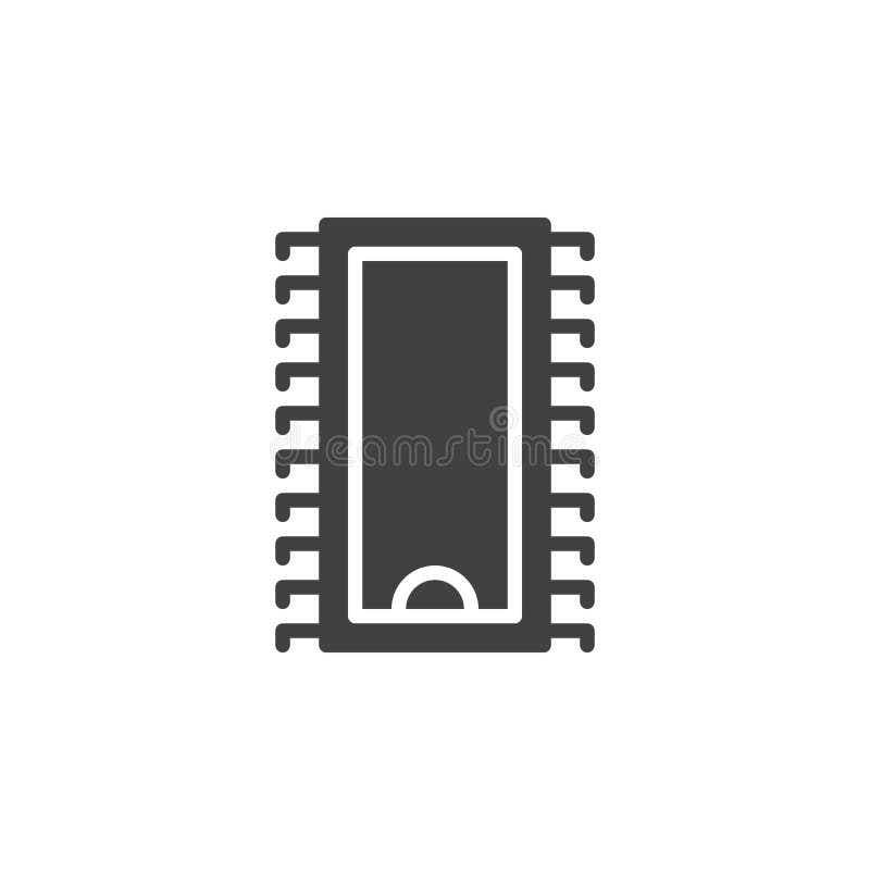 Integrated Circuit, Microchip Icon Vector, Filled Flat Sign, Solid