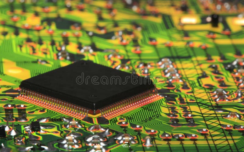 Integrated Circuit from Modern Electronic Equipment stock images