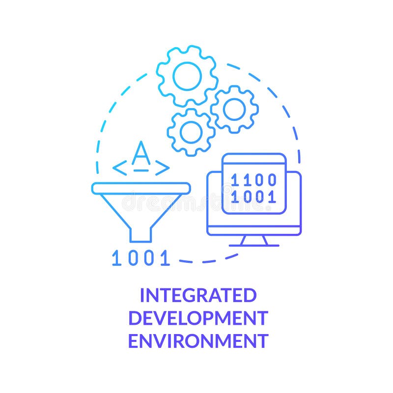 Integrated development environment blue gradient concept icon stock illustration
