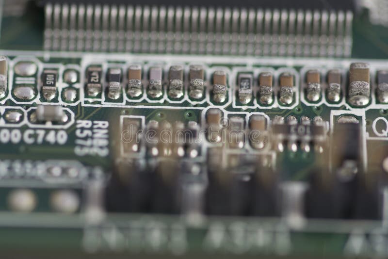 Integrated Circuits in a Motherboard Stock Photo Image of electronic