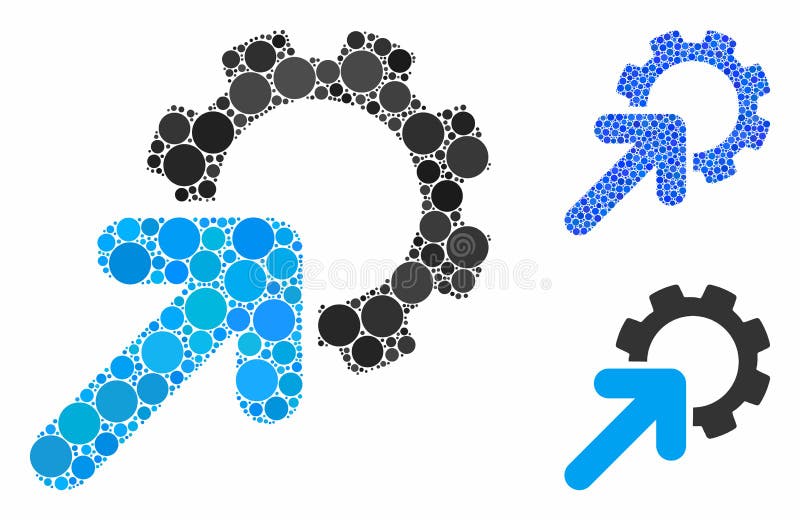Integration Cog Composition Icon of Circle Dots royalty free illustration