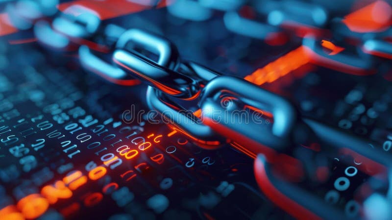 Integrering av kvantkryptografisk blockkedja royaltyfri illustrationer