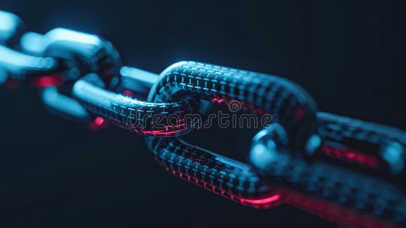 Integrering av kvantkryptografisk blockkedja vektor illustrationer