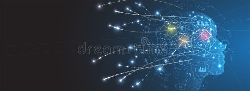 Inteligencia artificial Fondo del web de la tecnología Concentrado virtual libre illustration