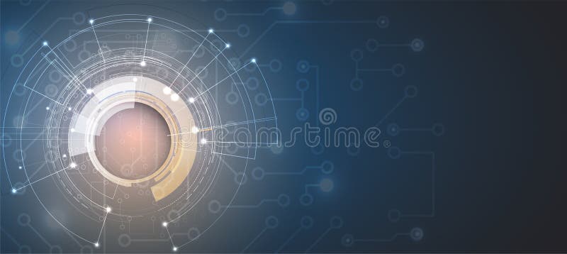 Inteligencia artificial Fondo del web de la tecnología Concentrado virtual stock de ilustración