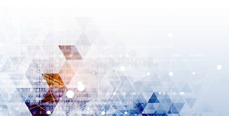 Inteligencia artificial Fondo del web de la tecnología Concentrado virtual stock de ilustración