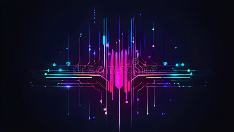 Inteligencia artificial simbolizada en una ilustración de fondo de pantalla abstracta minimalista ilustración del vector
