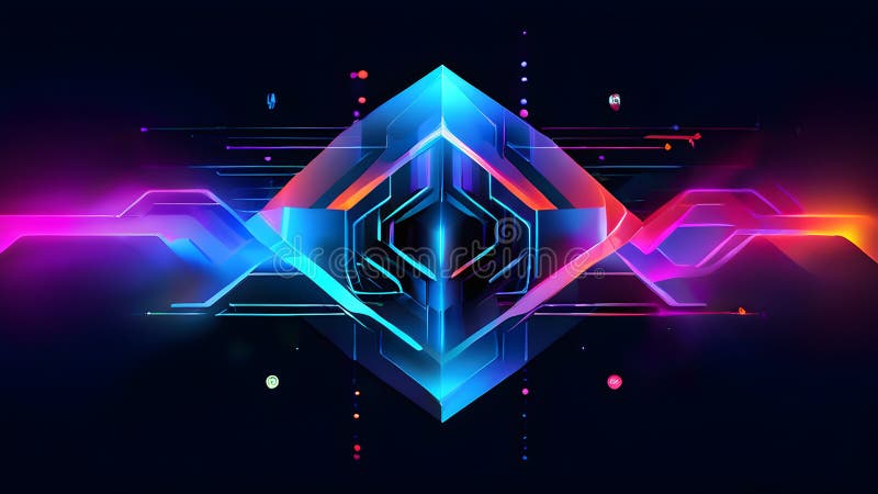 Inteligencia artificial simbolizada en una ilustración de fondo de pantalla abstracta minimalista ilustración del vector