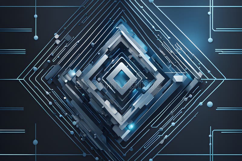 Inteligencia artificial simbolizada en una ilustración de fondo de pantalla abstracta minimalista ilustración del vector