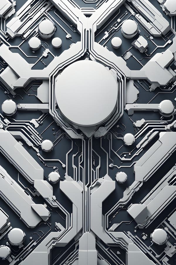 Inteligencia artificial simbolizada en una ilustración de fondo de pantalla abstracta minimalista stock de ilustración