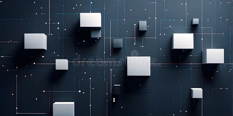 Inteligencia artificial simbolizada en una ilustración de fondo de pantalla abstracta minimalista ilustración del vector