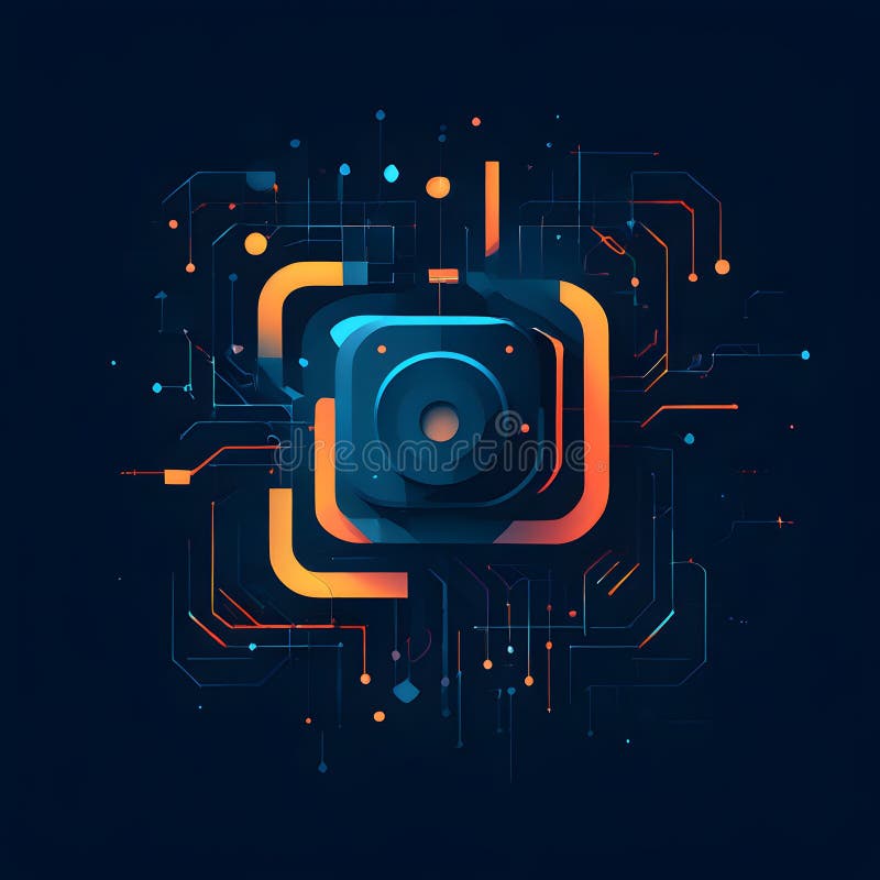 Inteligencia artificial simbolizada en una ilustración de fondo de pantalla abstracta minimalista ilustración del vector