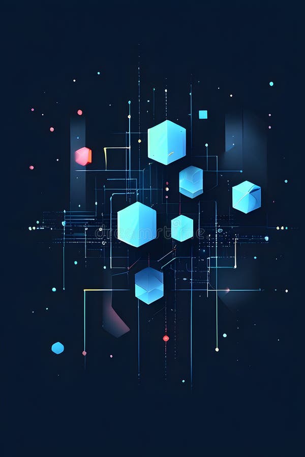 Inteligencia artificial simbolizada en una ilustración de fondo de pantalla abstracta minimalista libre illustration