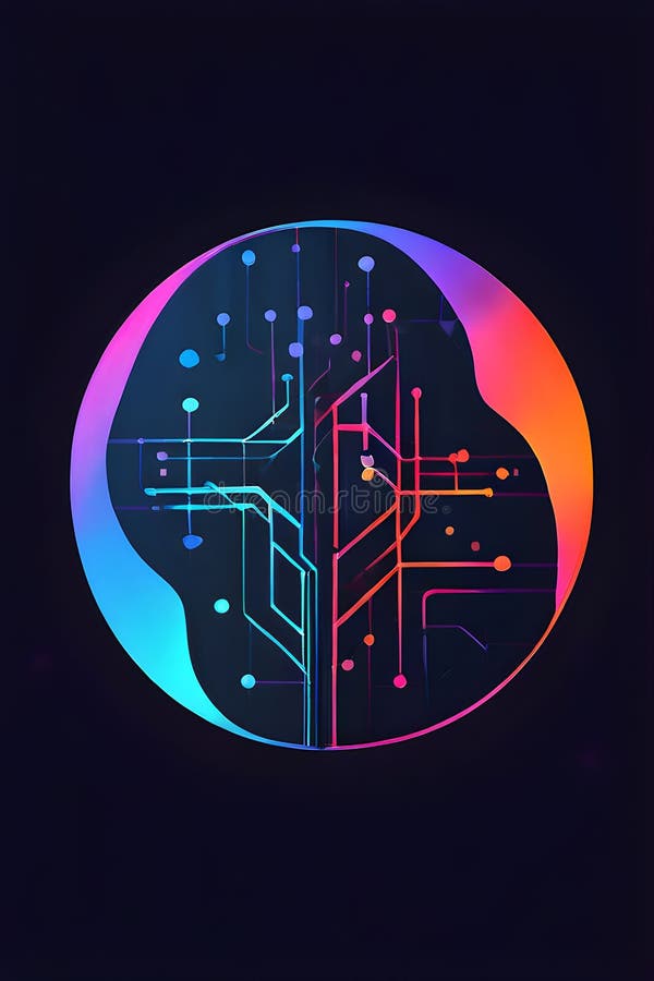 Inteligencia artificial simbolizada en una ilustración de fondo de pantalla abstracta minimalista libre illustration