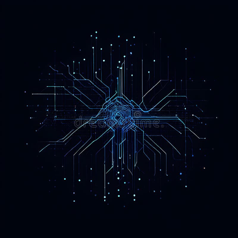 Inteligencia artificial simbolizada en una ilustración de fondo de pantalla abstracta minimalista ilustración del vector