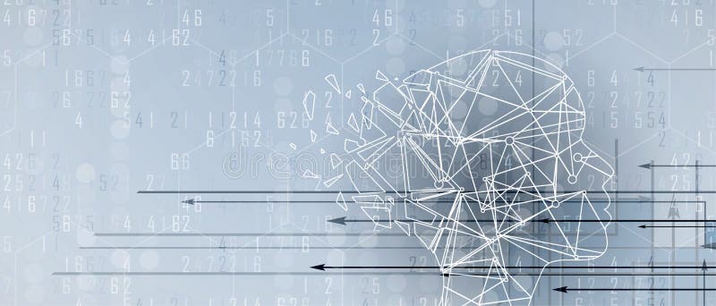 Inteligență artificială cu formă de triunghi. fundal web tehnologie. conc virtual vector illustration