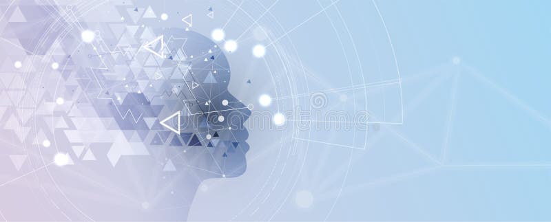 Inteligență artificială. fundal web tehnologie. concept virtual vector illustration