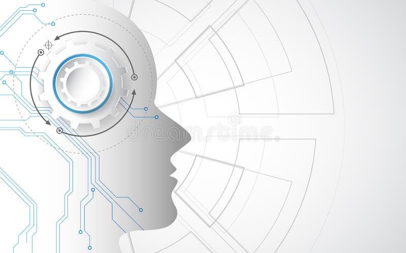 Intelligence artificielle Technologie numérique d'AI à l'avenir Concept virtuel Fond d'illustration de vecteur