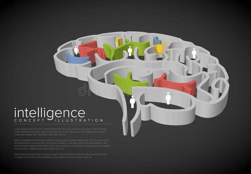 Intelligence conceptual illustration stock illustration