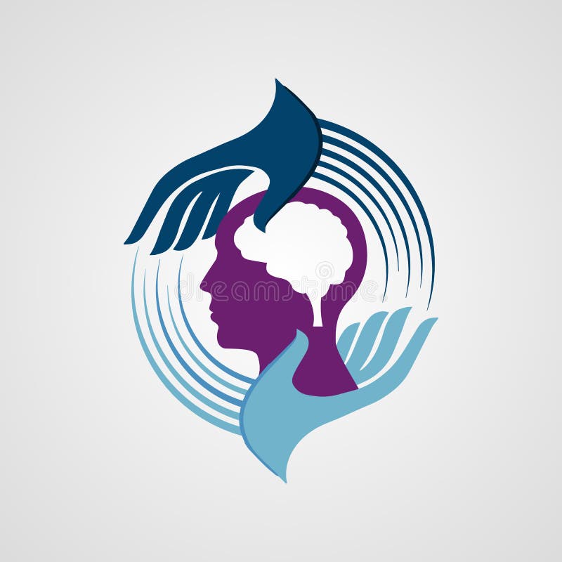 Intelligence Tech Colorful Mind Head Health logo designs concept stock illustration