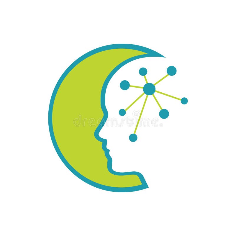 Intelligence Tech Colorful Mind Head Health logo designs concept stock illustration