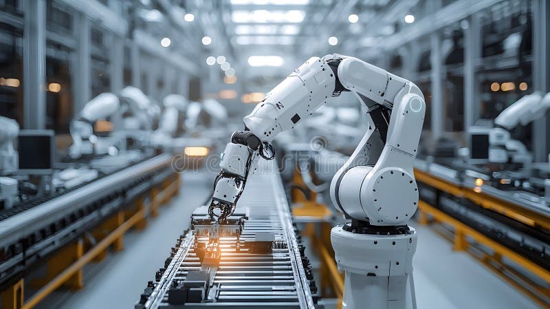 Intelligent Robot in Advanced Factory Setting royalty free illustration