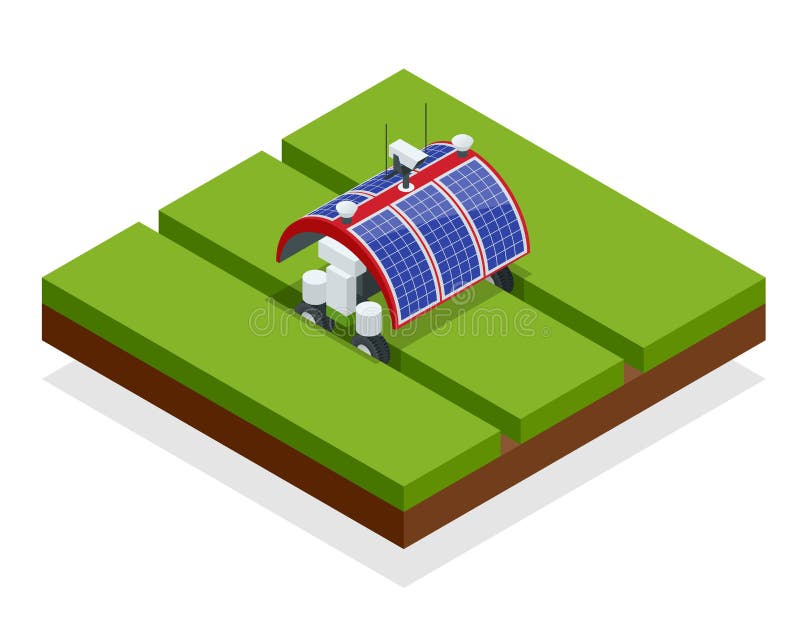 Intelligente Landwirtschaft der isometrischen Automatisierung auf dem Feld Roboter der künstlichen Intelligenz in landwirtschaftl stock abbildung Intelligente Landwirtschaft der isometrischen Automatisierung auf dem Feld Roboter der künstlichen Intelligenz in landwirtschaftl stock abbildung
