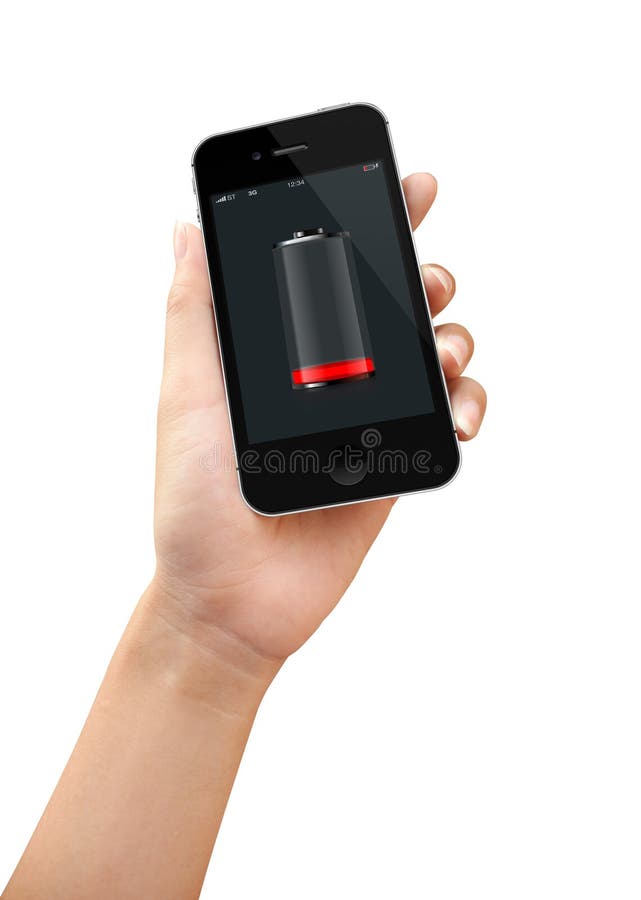 Intelligente Telefon-schwache Batterie stockfoto Intelligente Telefon-schwache Batterie stockfoto