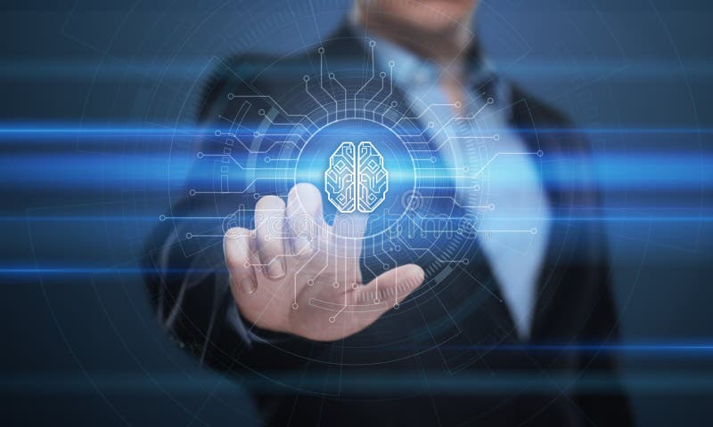 Intelligenz Digital Brain Artificial AI-Lernfähigkeit einer Maschine Geschäfts-Technologie-Internet-Konzept lizenzfreie stockfotos