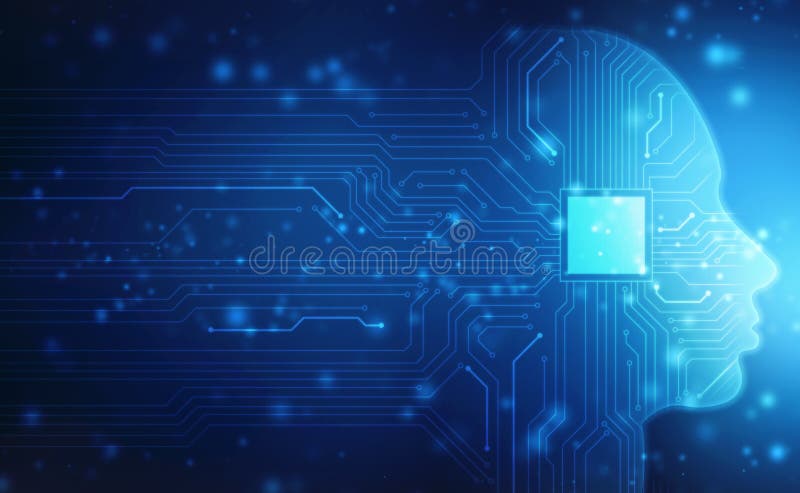 Intelligenza artificiale astratta Brain Concept creativo, concetto di pensiero, concetto virtuale, fondo astratto futuristico fotografia stock