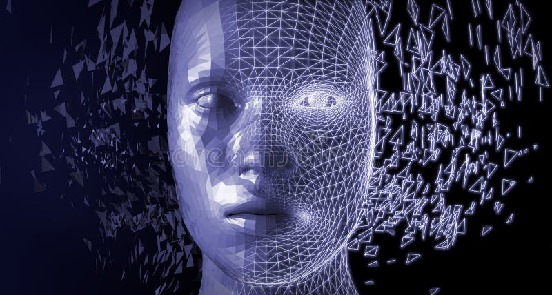Intelligenza artificiale Immagine wireframe astratta royalty illustrazione gratis