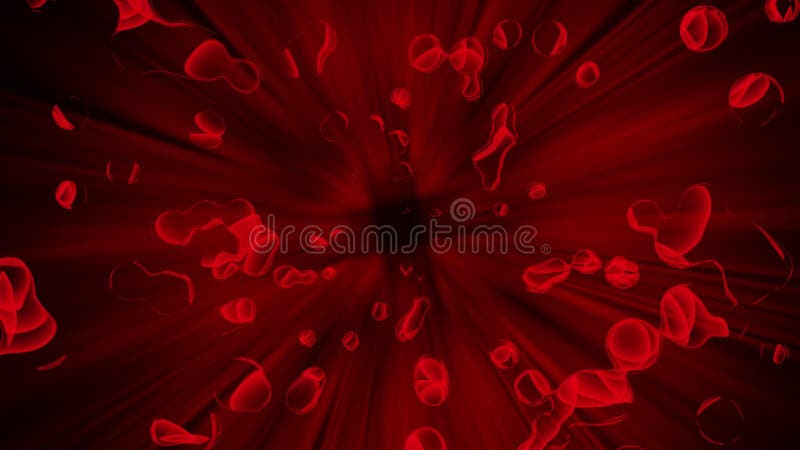 Intense burgundy psychedelic background, animated red bubbles, video loop stock illustration
