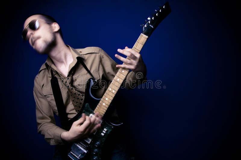 Intense guitar player