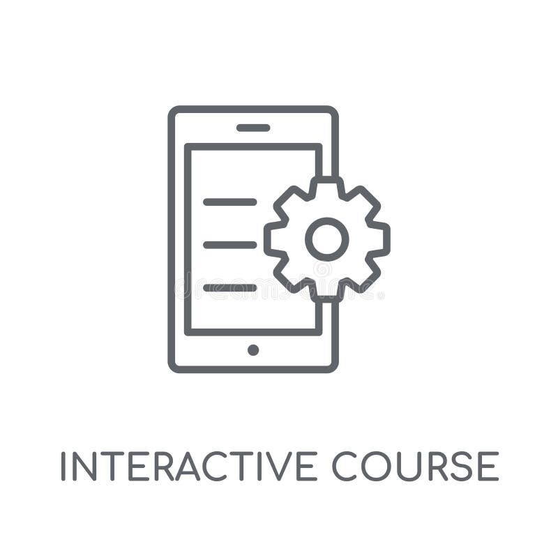 interactive course linear icon. Modern outline interactive cours stock illustration interactive course linear icon. Modern outline interactive cours stock illustration