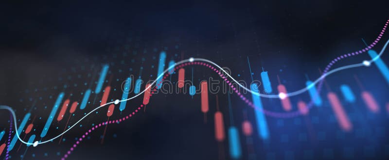 Interactive Data Visualization in Financial Analytics with Advanced Trading Charts royalty free illustration