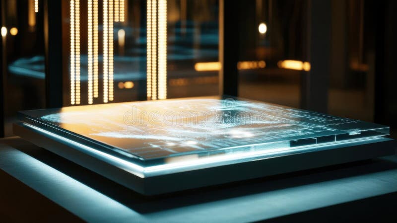 Interactive Data Visualization Table, Futuristic Design, Exploring Digital Worlds vector illustration