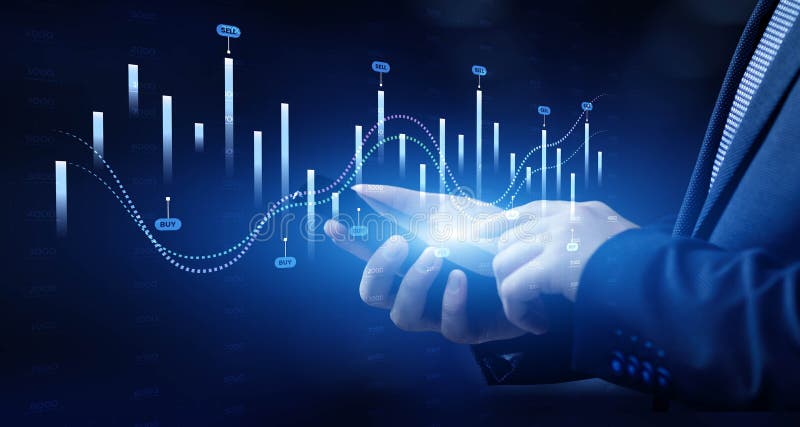 Interactive Financial Data Visualization with Trading Algorithms vector illustration