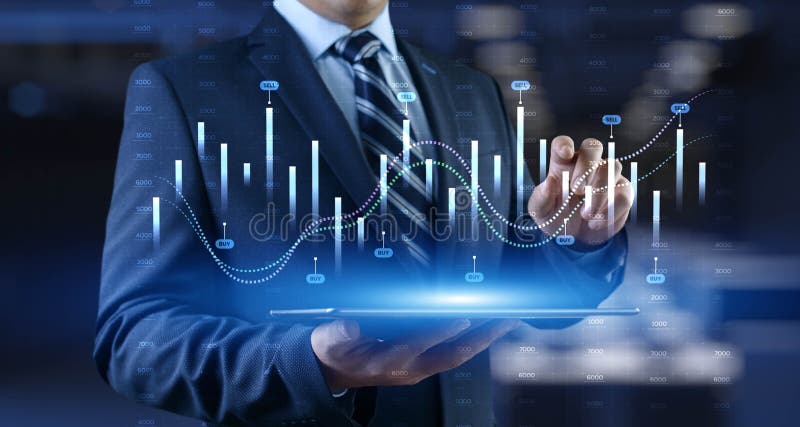 Interactive Financial Data Visualization with Trading Algorithms stock images