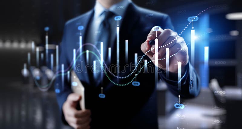 Interactive Financial Data Visualization with Trading Algorithms stock photography