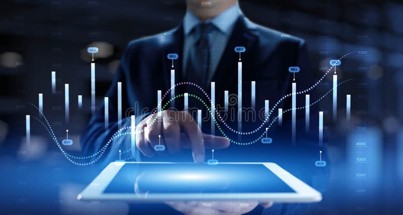 Interactive Financial Data Visualization with Trading Algorithms vector illustration