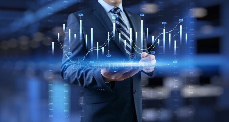 Interactive Financial Data Visualization with Trading Algorithms vector illustration