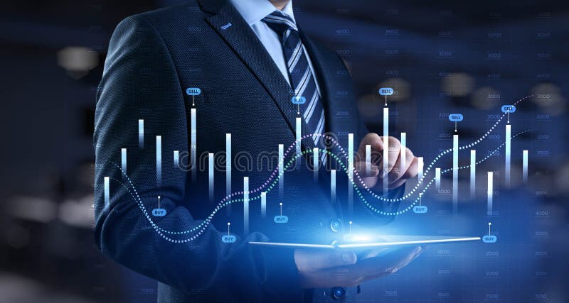 Interactive Financial Data Visualization with Trading Algorithms stock illustration