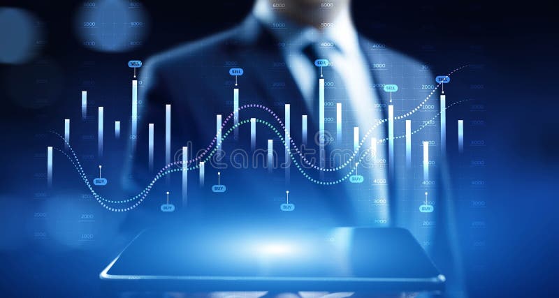 Interactive Financial Data Visualization with Trading Algorithms stock image